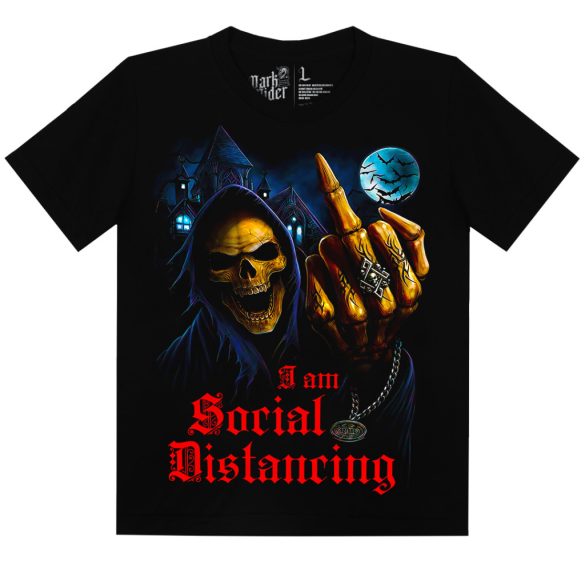 Koponyás póló - Social Distancing Skull - DarkRiderCo.