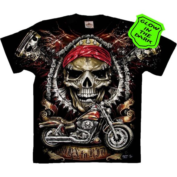 Koponyás póló - Born To Ride Skull